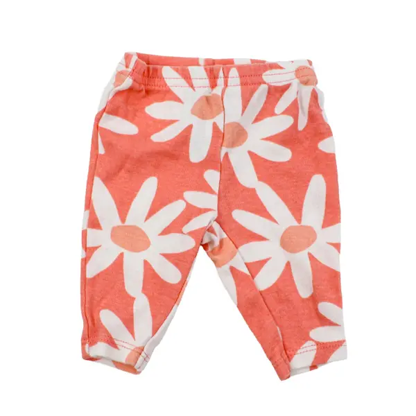 Carter's Lot of 2 Newborn Baby Girl Pants Coral Orange Floral