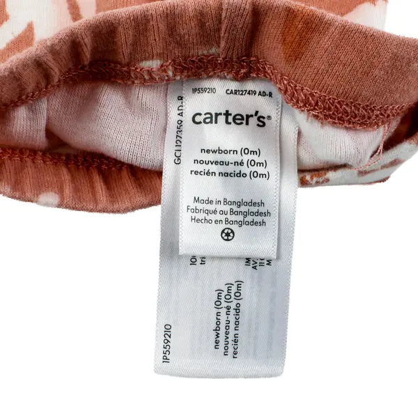 Carter's Lot of 2 Newborn Baby Girl Pants Coral Orange Floral