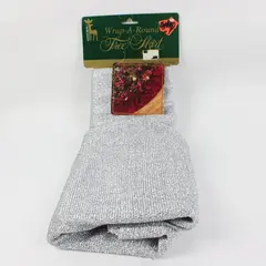 Santa's Best Wrap-Around Christmas Tree Skirt 45" Silver Sparkle