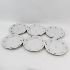 6 VTG Winterling Remembrance Violets Salad Plates  Bavaria 7.5"