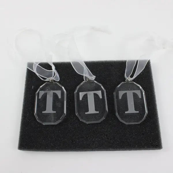 Fifth Avenue LTD Handmade Crystal Monogrammed T Ornaments Set of 3