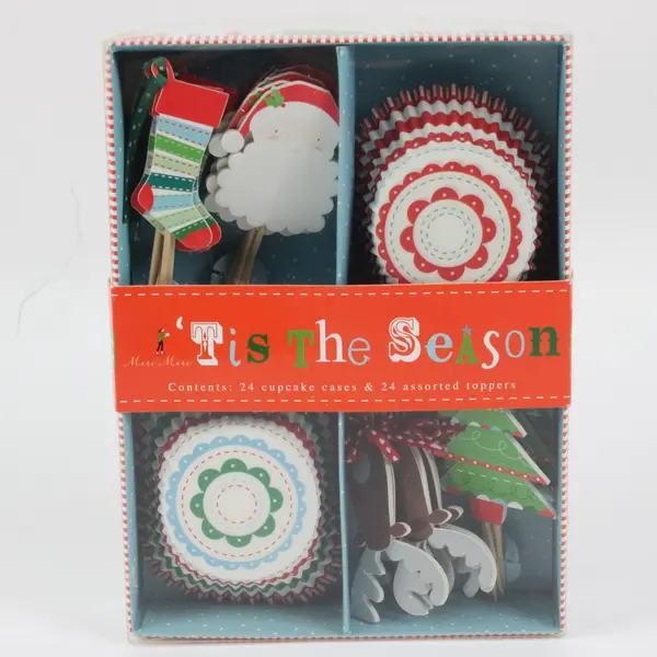Meri Meri Tis the Season Christmas Cupcake Cases & Toppers 24 Each