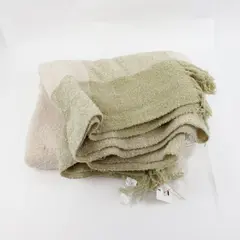 Tajik Home Green Cream Oden Boucle Knit Throw Blanket 52x64 NWT