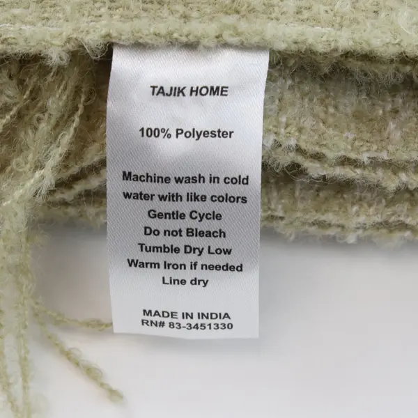 Tajik Home Green Cream Oden Boucle Knit Throw Blanket 52x64 NWT
