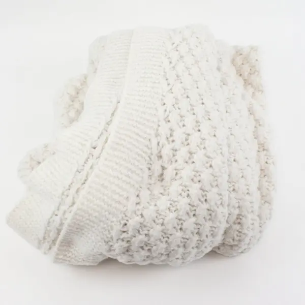 Pottery Barn Off White Knit Throw Blanket 50 x 60 Inch