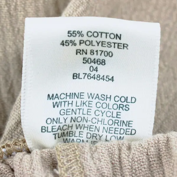 Blair Women's Beige Pull-On Tapered Pants 18 Petite 55% Cotton 45% Polyester