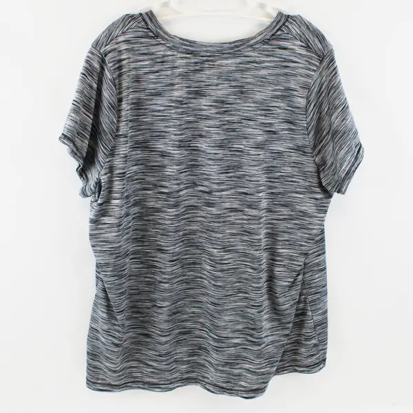 Xersion Women's 2X Black Gray V-Neck Activewear T-Shirt
