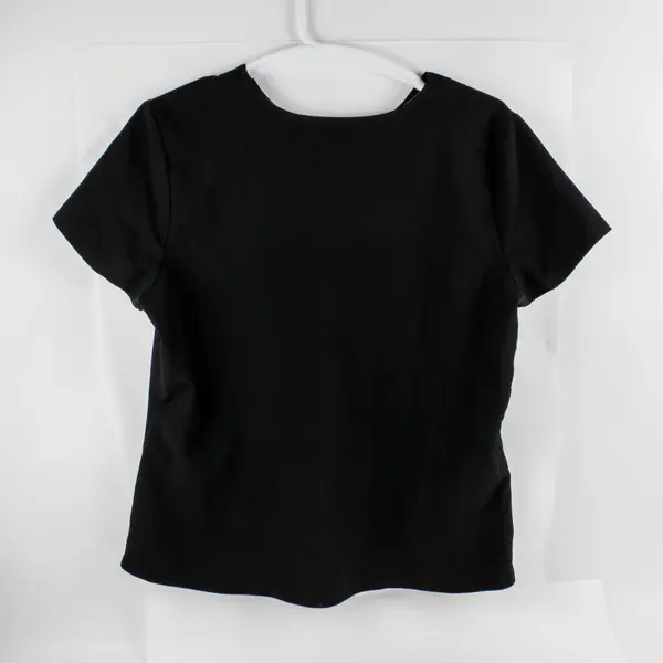 Lot of 2 Scrubstar Women's XL Black Scrub Tops Pink Trim