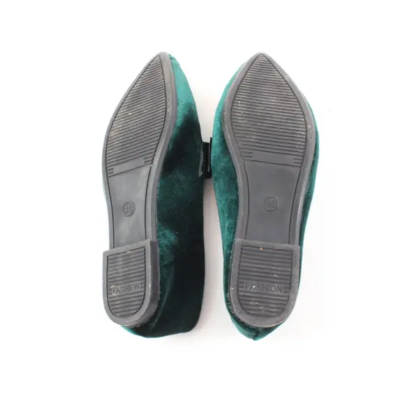 Fashion Women Slip On Flats Soft Pointed Toe Loafers Green Velvet Sz 9-9.5 US