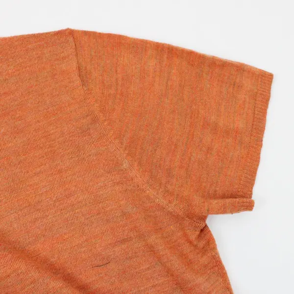 United States Sweaters Womens 1X Orange Red Short Sleeve Knit Mock Neck Pullover