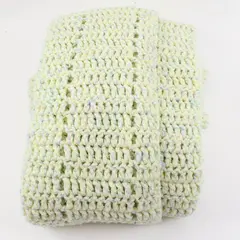 Handmade Crocheted Throw Blanket Pastel Yellow Pink Blue 54x74