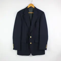 London Fog Men's Navy Blue Blazer Gold-Tone Buttons Size 40L FLAWED