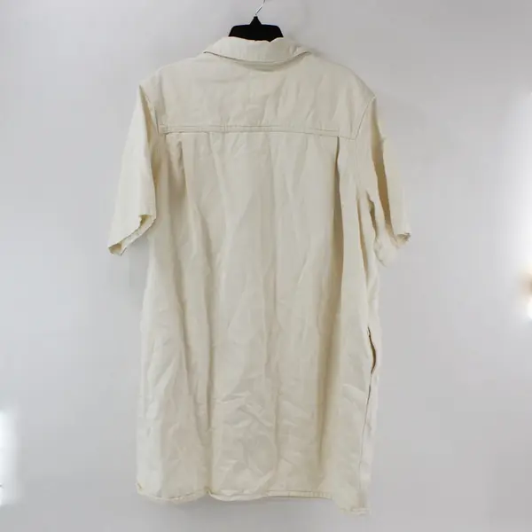 Universal Thread Women's XL Cream Denim Short Sleeve Button-Up Shirt