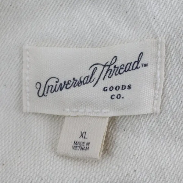 Universal Thread Women's XL Cream Denim Short Sleeve Button-Up Shirt