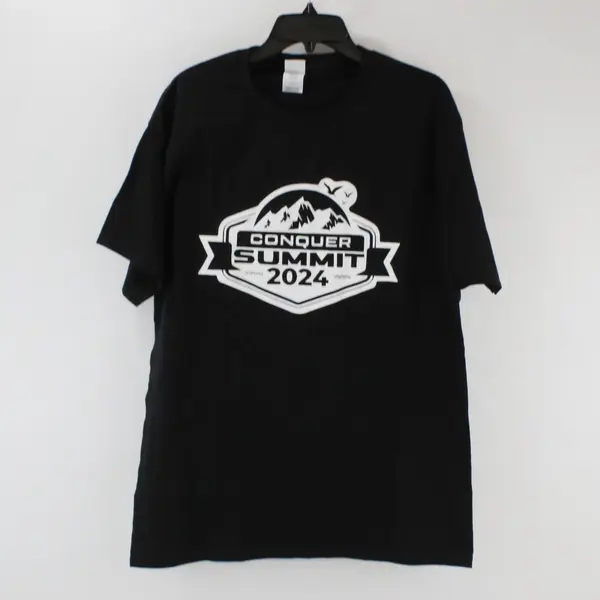 Hanes Conquer Summit 2024 Black T-Shirt Men's Large Pre-Owned
