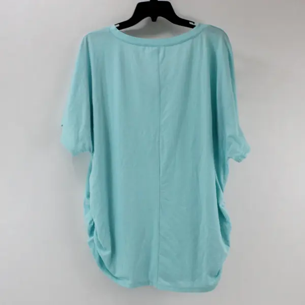 Wiholl Women's Sky Blue V-Neck T-Shirt XXL