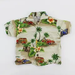 Aloha Republic Baby Hawaiian Shirt Beige Button-Up Size 1T