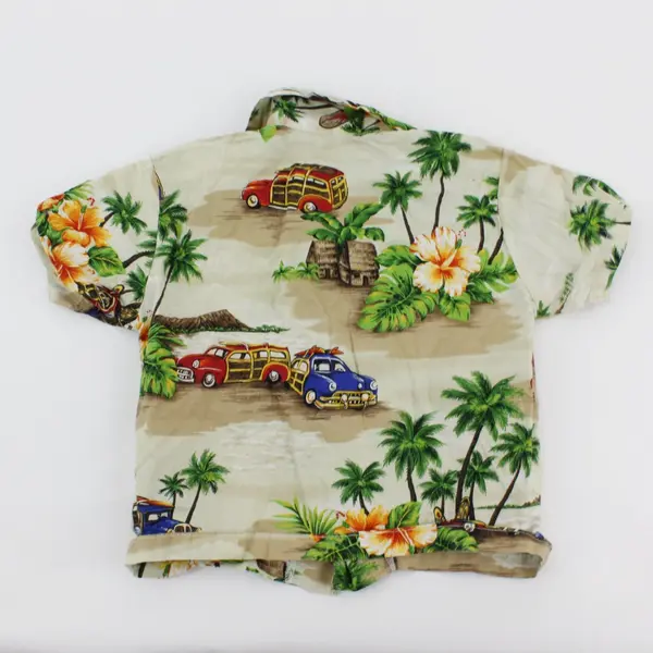 Aloha Republic Baby Hawaiian Shirt Beige Button-Up Size 1T