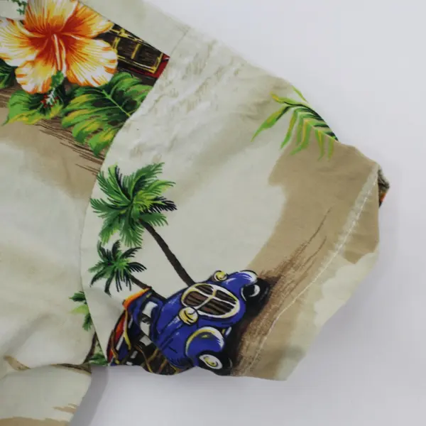 Aloha Republic Baby Hawaiian Shirt Beige Button-Up Size 1T