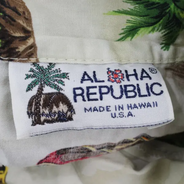 Aloha Republic Baby Hawaiian Shirt Beige Button-Up Size 1T
