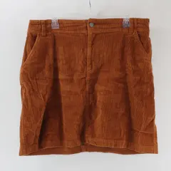 Pact Women's XL Burnt Orange Corduroy Mini Skirt