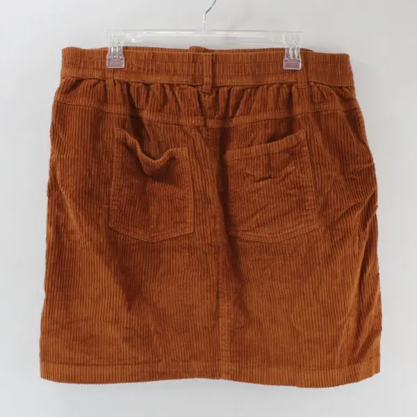 Pact Women's XL Burnt Orange Corduroy Mini Skirt