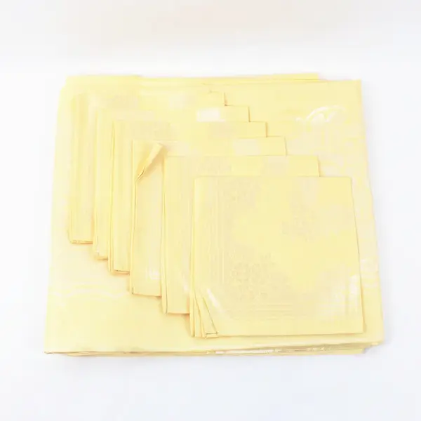Toyobo Butter Yellow Floral Cotton Rayon Tablecloth Set 6 Napkins 55x75
