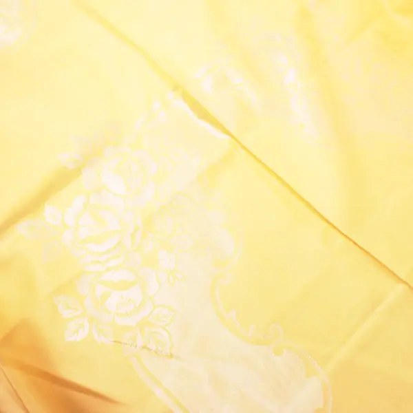 Toyobo Butter Yellow Floral Cotton Rayon Tablecloth Set 6 Napkins 55x75