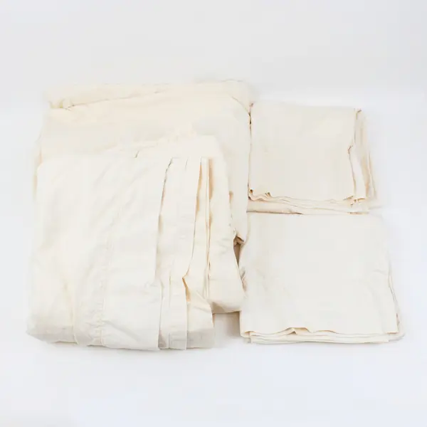 Britannica 4-Piece Beige Cotton King Sheet Set Pre-Owned