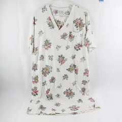 Nordstrom Lingerie Floral Cotton Nightgown Off-White One Size Sleepwear