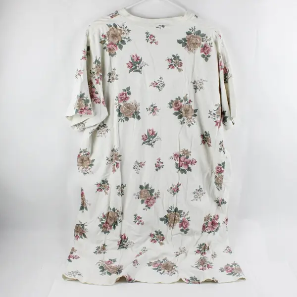Nordstrom Lingerie Floral Cotton Nightgown Off-White One Size Sleepwear