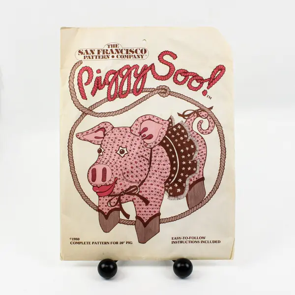 1980 San Francisco Pattern Co Piggy Soo 20in Stuffed Pig Sewing Pattern