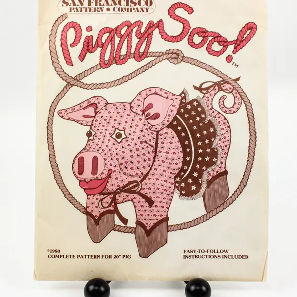 1980 San Francisco Pattern Co Piggy Soo 20in Stuffed Pig Sewing Pattern