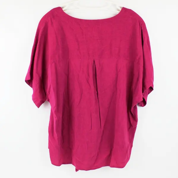 Time And Tru Women's Large Magenta Pink Button Front Top