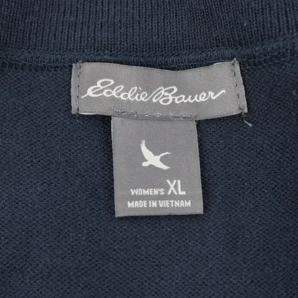 Eddie Bauer Women's XL Navy Blue Cotton Blend Button Front Cardigan