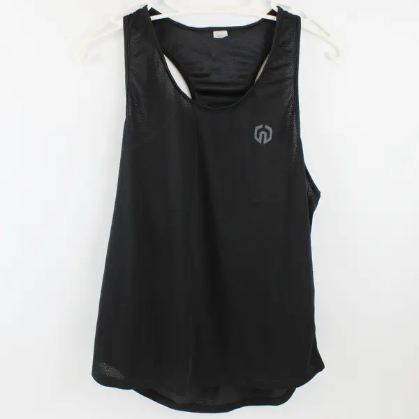 Neleus Women's Small Black Mesh Racerback Athletic Tank Top