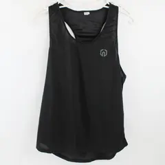 Neleus Women's Small Black Mesh Racerback Athletic Tank Top