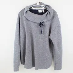 Weekends by Chico's Women's Gray Blue Cowl Neck Pullover Sweater Size 2