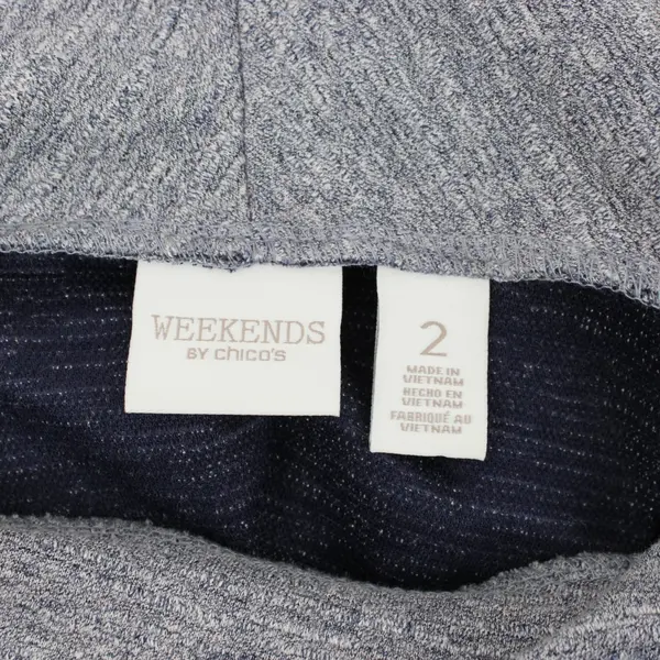 Weekends by Chico's Women's Gray Blue Cowl Neck Pullover Sweater Size 2