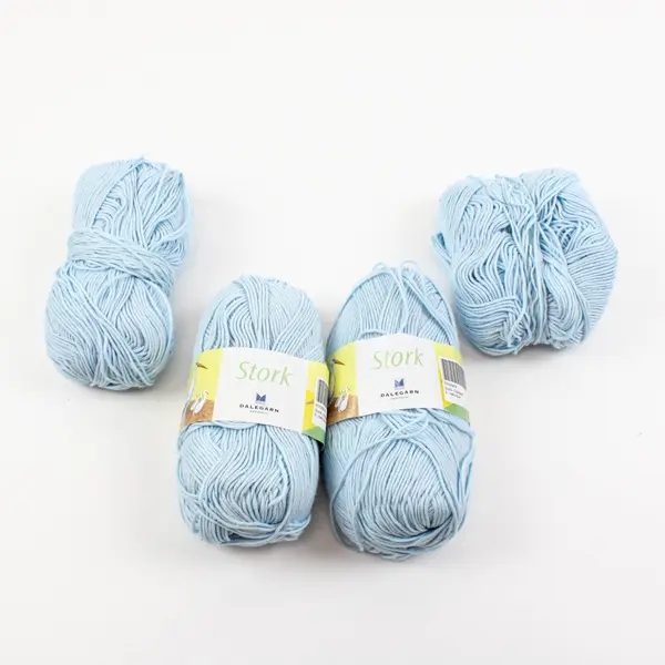 Stork Dalegarn Baby Blue 100% Cotton Yarn Lot of 4