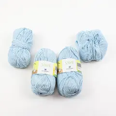 Stork Dalegarn Baby Blue 100% Cotton Yarn Lot of 4