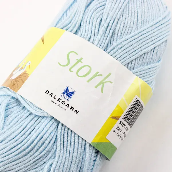Stork Dalegarn Baby Blue 100% Cotton Yarn Lot of 4