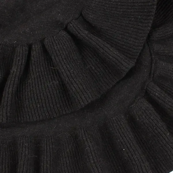 H&M Conscious Women's Large Black Knit Ruffle Hem Sweater