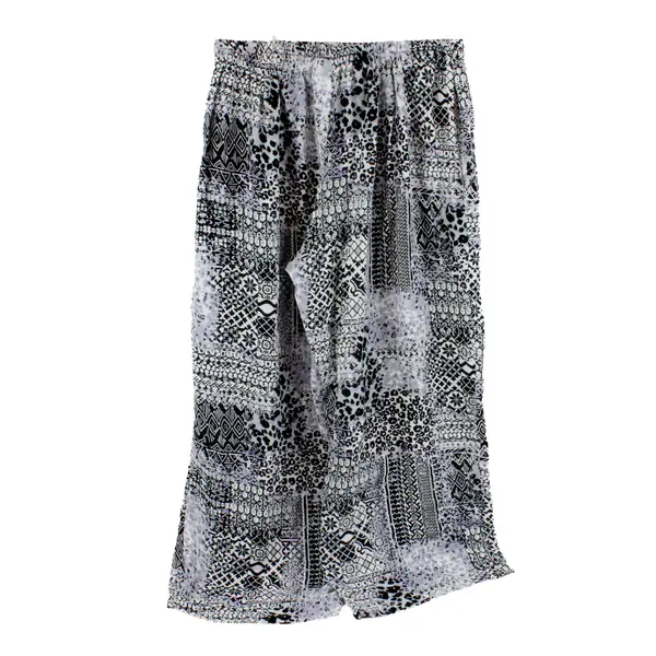 Boca Bay Women's Petite Medium Black Gray Purple Pattern Pants