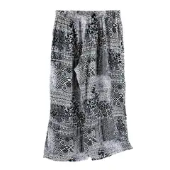 Boca Bay Women's Petite Medium Black Gray Purple Pattern Pants