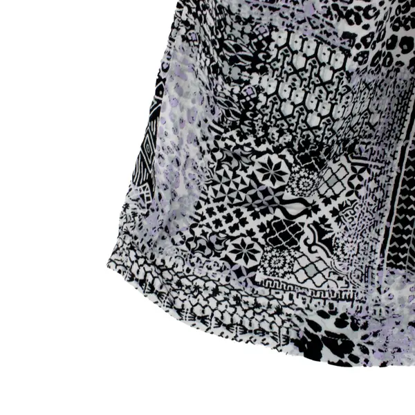 Boca Bay Women's Petite Medium Black Gray Purple Pattern Pants