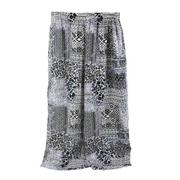 Boca Bay Women's Petite Medium Black Gray Purple Pattern Pants