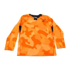 Russell Athletic Boys Dri-Power 360 Long Sleeve Shirt Orange Camo S 6-7