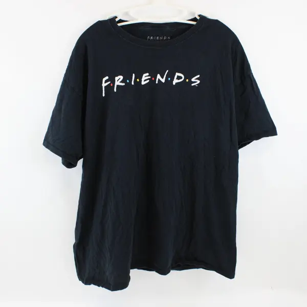 F.R.I.E.N.D.S Men's XL Black Cotton Graphic T-Shirt