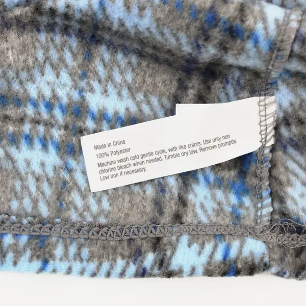 Celestial Dreams Women's Fleece Nightgown Blue Gray Plaid XL 16-18